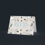 White Holly Botanical Prettige feestdagen Kaart<br><div class="desc">Elegant bloemkool met holle illustraties en moderne kalligrafie. Deze kaart maakt deel uit van een vakantieset - White Holly Botanical Holiday Set. De gelijke stempels,  de stickers,  en andere punten zijn beschikbaar.</div>