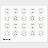 White Holly Christmas Thank You Ronde Sticker (Vel)