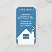 White Home Icon Bouw & Bouw Blauwdruk Visitekaartje (Voorkant)