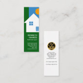 White Home Rising Sun Picket Fence Realtor Mini Visitekaartje (Voorkant / Achterkant)