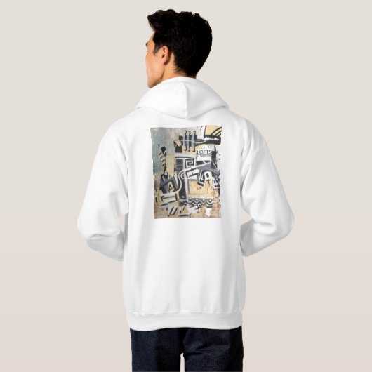 White Hoodie met Capricorn Wall design (Achterkant volledig)
