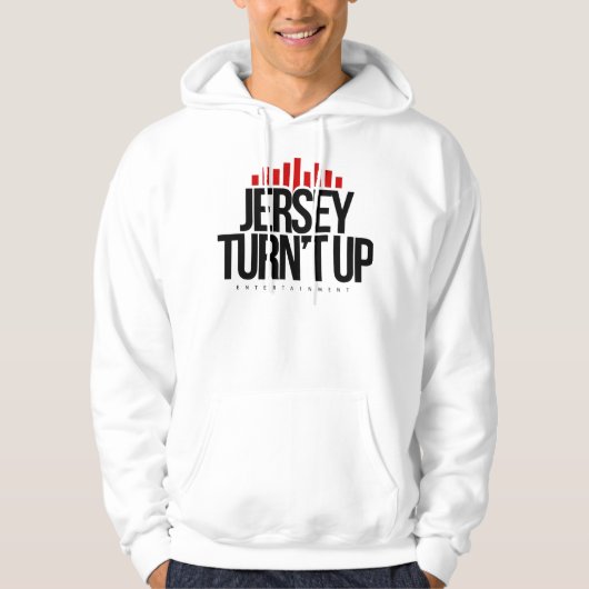White Hoodie met Jersey Draai niet op design (Voorkant)