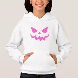 White Hoodie with Pink Ghost Face – Cozy & Cute