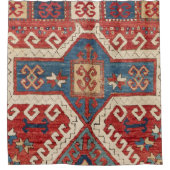 White Hooked Southwestern Vorm Douchegordijn (Voorkant)