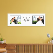 White Horizontal 2 Photo Monogram Wedding Keepomwi Canvas Afdruk (Insitu (Woonkamer))
