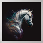 White Horse, Abstracte kleuren, Art Print Wall (Voorkant)