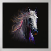 White Horse, Abstracte kleuren, Art Print Wall (Voorkant)