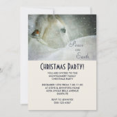 White Horse and Bird in Winter Kerstparty Kaart (Voorkant)