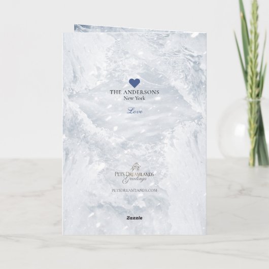 White Horse and Dove on Ice, sprookje Kerstmis - Feestdagen Kaart (Achterkant)