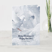 White Horse and Dove on Ice, sprookje Kerstmis - Feestdagen Kaart (Voorkant)
