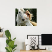 White Horse and Girl Poster (Thuiskantoor)