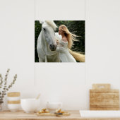 White Horse and Girl Poster (Keuken)