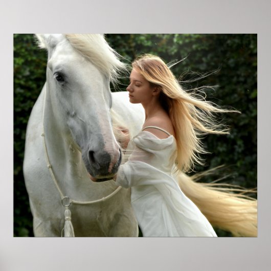 White Horse and Girl Poster (Voorkant)