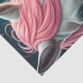 White horse and Little Cutie in a pink coat Tissuepapier (Detail)