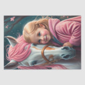White horse and Little Cutie in a pink coat Tissuepapier (Voorkant)