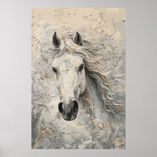 White Horse Art Poster (Voorkant)