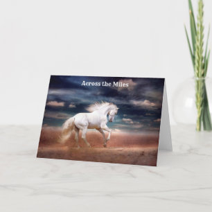 White Horse bij Sunset on Beach Wenskaart Kaart