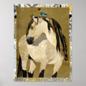 WHITE HORSE & BIRD Art Poster (Voorkant)