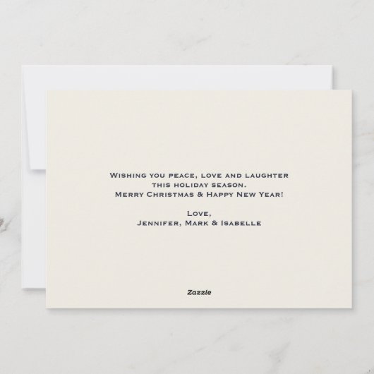 White Horse & Bird in a Winter Snowfall Kerstmis Feestdagenkaart (Achterkant)