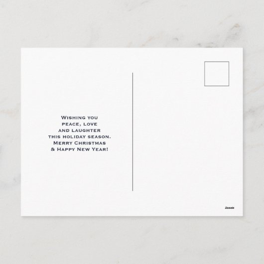 White Horse & Bird in a Winter Snowfall Kerstmis Feestdagenkaart (Achterkant)