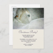 White Horse & Bird in a Winter Snowfall Kerstmis Uitnodiging Briefkaart (Voorkant / Achterkant)
