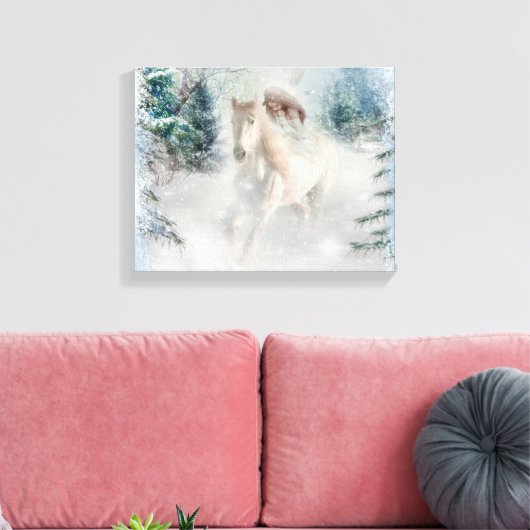 White Horse Canvas Afdruk (Insitu (Woonkamer))
