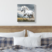 White Horse Canvas Afdruk (Insitu (Slaapkamer))