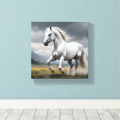 White Horse Canvas Afdruk (Insitu (Houten vloer))