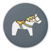 White Horse Ceramic Knob. Keramische Knop (Voorkant)