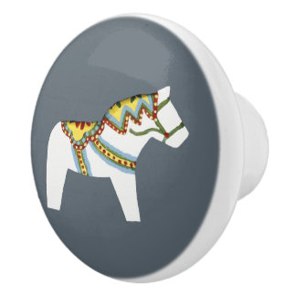 White Horse Ceramic Knob. Keramische Knop