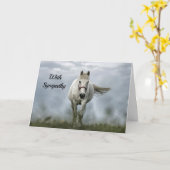  White Horse Cloud Fotosympathie Kaart (Gele Bloem)