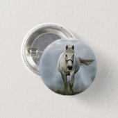 White Horse Cloud Photo Ronde Button 3,2 Cm (Voorkant /achterkant)