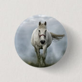  White Horse Cloud Photo Ronde Button 3,2 Cm (Voorkant)