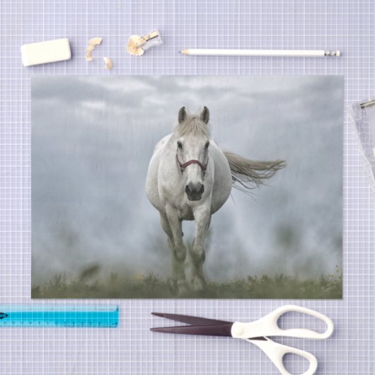 White Horse Cloud Photo Tissuepapier (Craft)