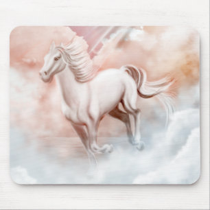 White Horse die door de wolken loopt Muismat