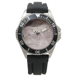 White Horse (door Eugene Delacroix) Horloge