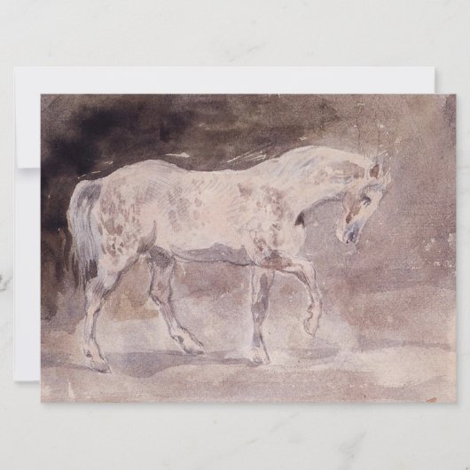 White Horse (door Eugene Delacroix) Kaart (Voorkant)