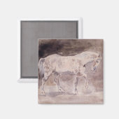 White Horse (door Eugene Delacroix) Magneet (Voorkant / Achterkant)