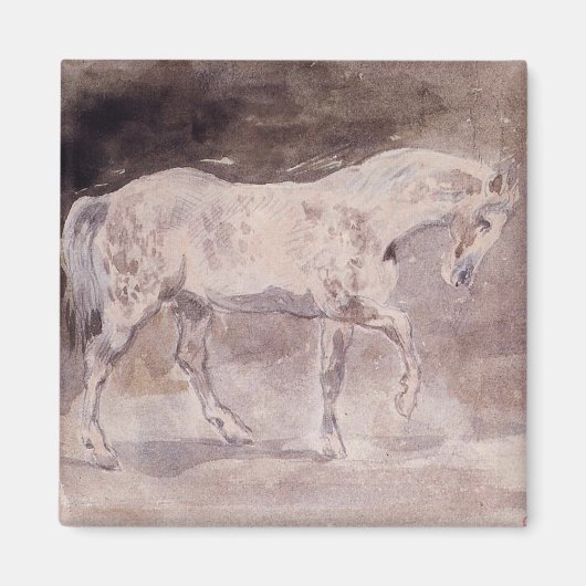 White Horse (door Eugene Delacroix) Magneet (Voorkant)