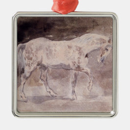 White Horse (door Eugene Delacroix) Metalen Ornament