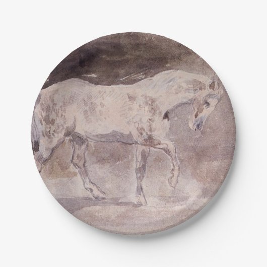 White Horse (door Eugene Delacroix) Papieren Bordje (Voorkant)
