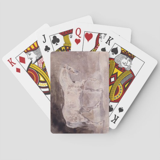 White Horse (door Eugene Delacroix) Pokerkaarten (Achterkant)