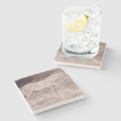 White Horse (door Eugene Delacroix) Stenen Onderzetter (Zijkant)