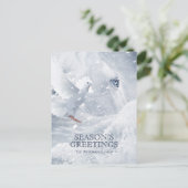 White Horse & Dove on Ice, Feestdagen Winter Magic Briefkaart (Staand voorkant)