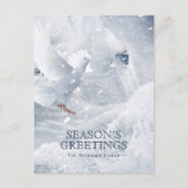 White Horse & Dove on Ice, Feestdagen Winter Magic Briefkaart (Voorkant)