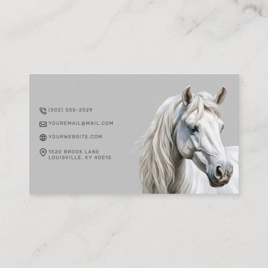 White Horse Equestrian Visitekaartje (Achterkant)