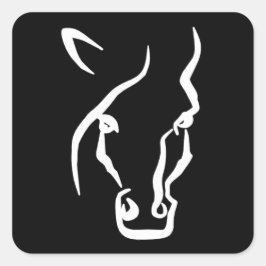 White Horse Face Vierkante Sticker