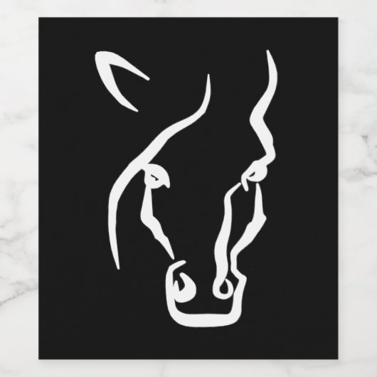 White Horse Face Wijn Etiket (Enkel label)