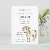 White Horse Floral 16th Birthday Kaart (Staand voorkant)