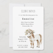 White Horse Floral 16th Birthday Kaart (Voorkant)